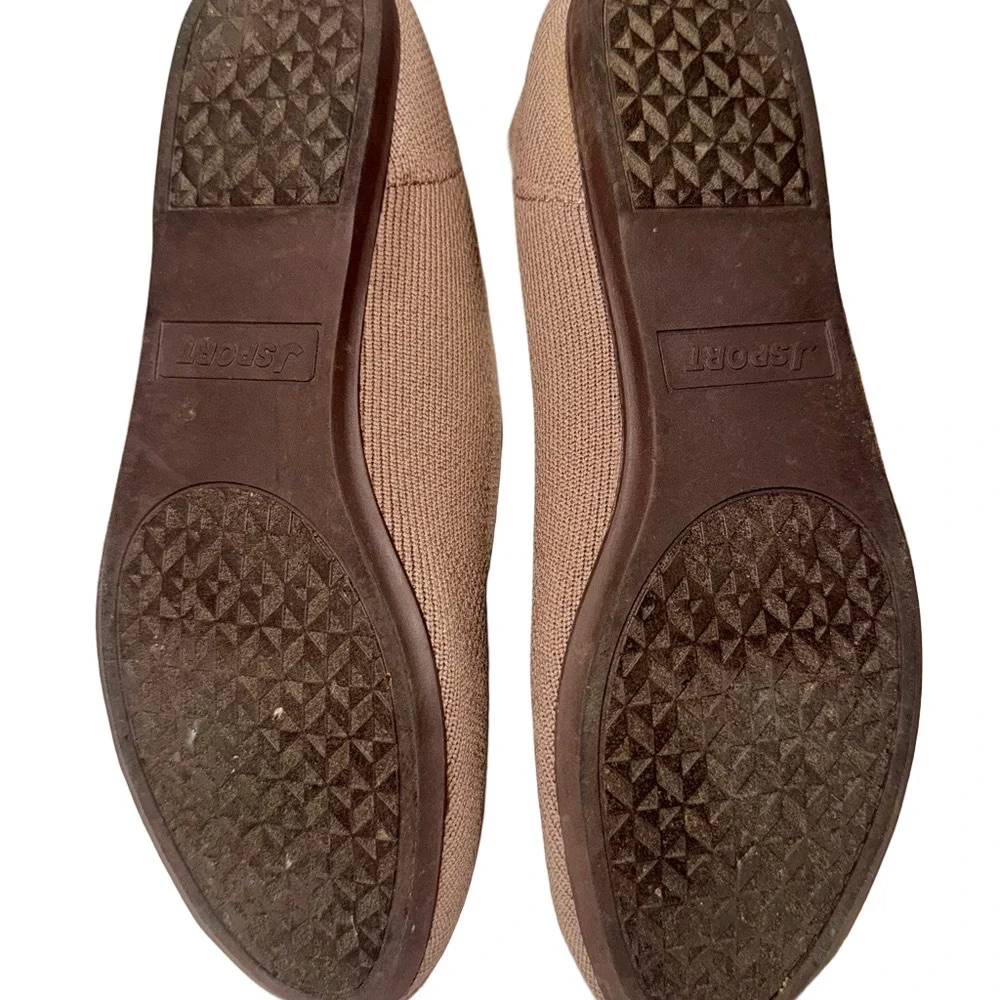 Jsport Taupe Knit Slip-On Flats Women's Size 7M